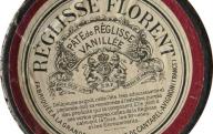 Boîte en carton réglisse Florent à Montfavet.	XXe siècle