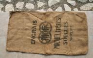 Sac en toile de jute de la fabrique d'engrais Michel frères à Sorgues.