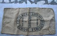 Sac en toile de jute de la Société provençale d'engrais organiques à Cavaillon.
