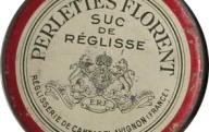 Boîte en carton réglisse Florent à Montfavet.	XXe siècle