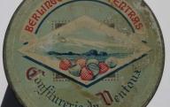 Boîte métallique berlingots de la Confiserie du Ventoux à Carpentras.	XXe siècle