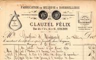 Sellerie et bourrellerie Clauzel Félix à Avignon, 1893.