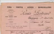 Fers, fontes, aciers quincaillerie Louis Bertrand à Cavaillon, 1924.